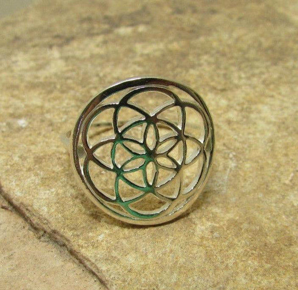 Sterling Silver Seed of Life Ring