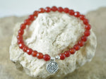 Carnelian Stretch Bracelet with Spiral Charm for Fertility and Sexuality