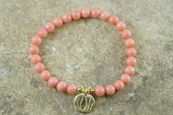 Pink Coral Stretch Gemstone Bracelet