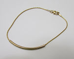 14K Gold Curved Bar Bracelet