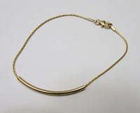 14K Gold Curved Bar Bracelet