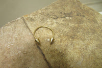 Gold filled Open Spike Ring, Double Arrow Spikes Open Ended Ring