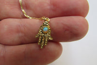 14k gold hamsa pendant