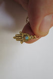 gold opal hamsa necklace
