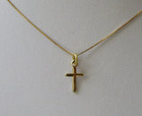 14K Gold Cross Necklace, Yellow Gold Cross Pendant on Gold Chain, Dainty and Pretty Real Gold Cross Charm