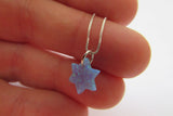 Blue Opal Star of David Necklace, Sterling Silver Chain, Opal David Star Pendant Necklace