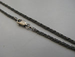 2mm Rope Chain Necklace, Oxidized Sterling Silver