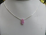 Pink Opal Girl Child Pendant Necklace Sterling Silver