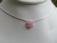 Pink Opal Star of David Necklace Sterling Silver Chain
