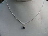 Mini Evil Eye Necklace Dark Blue Smallest Bead