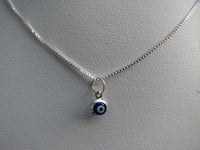 Mini Evil Eye Necklace Dark Blue Smallest Bead