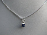 Mini Evil Eye Necklace Dark Blue Smallest Bead