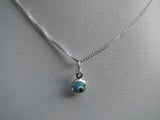 Tiniest Evil Eye Necklace Turquoise Blue Mini Bead