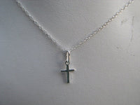 Tiny Mini Cross Necklace Sterling Silver Chain