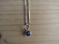 Mini Evil Eye Necklace Dark Blue Smallest Bead