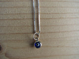 Mini Evil Eye Necklace Dark Blue Smallest Bead