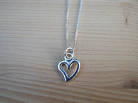 Heart Pendant Necklace Sterling Silver - Delicate