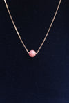 Single Coral Bead Necklace on Fine Gold Filled Chain, 6mm Coral Bead, Minimalist Gemstone Pendant Necklace