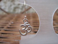 Sterling Silver Om Earrings, Yoga Jewelry