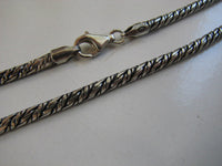 Oxidized Sterling Silver 3mm Rope Chain