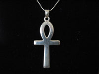 Original Classic Large Ankh Pendant Necklace Sterling Silver, Key of Life