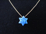 Opal Star of David Pendant on 14k solid Gold Chain Necklace, Gold Star of David with Opal Necklace