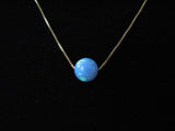 Gold Opal Necklace, Single Opal Bead on 14K Gold Chain, Simple and Beautiful