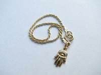 Hamsa Charm Bracelet, Goldfilled Original Hand Pendant