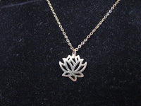 Gold Lotus Necklace on Gold filled chain, Authentic Yoga Charm Pendant, Yoga Jewelry, Gold Cable Chain Necklace