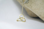 14K Gold Gordian Knot Necklace, Solid Yellow Gold Charm Pendant, Fine and Dainty Original Symbol