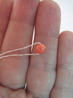 Single Bead Coral Necklace on Fine Sterling Silver Chain, 6mm Coral Bead, Minimalist Gemstone Pendant Necklace