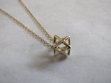 Merkaba Necklace, 14K Gold Merkaba Charm on a Fine Chain, Solid Gold Merkaba Pendant, Original Jewelry