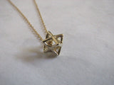Merkaba Necklace, 14K Gold Merkaba Charm on a Fine Chain, Solid Gold Merkaba Pendant, Original Jewelry