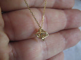 Merkaba Necklace, 14K Gold Merkaba Charm on a Fine Chain, Solid Gold Merkaba Pendant, Original Jewelry