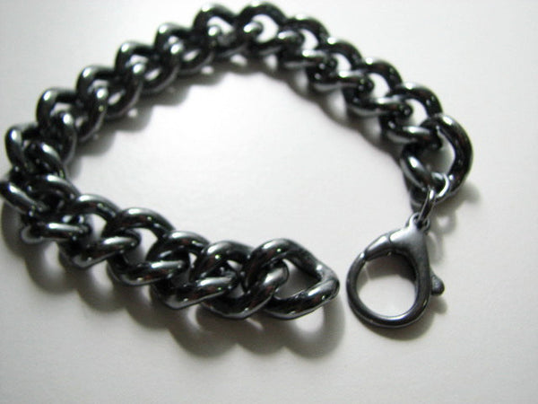 Extreme Black Oxidized Sterling Silver Bold Curb Bracelet