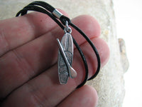 SUP Charm on black leather cord, Stand Up Paddle Board jewelry