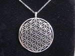 Extra Large Sterling Silver Flower of Life Necklace
